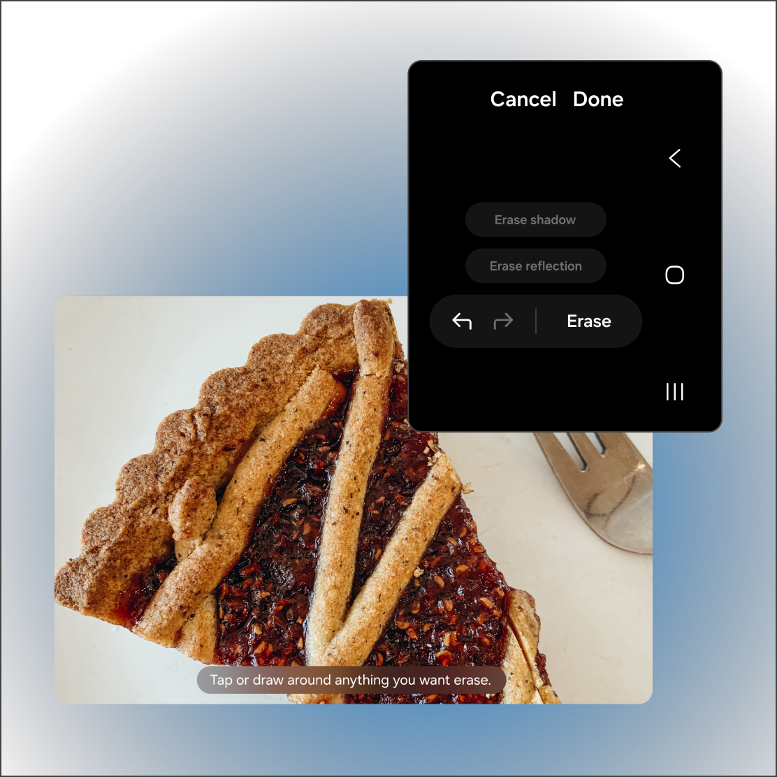 Pie with a fork with edit suggestion