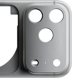 iPhone 17 Pro, back exterior, forged aluminium unibody enclosure