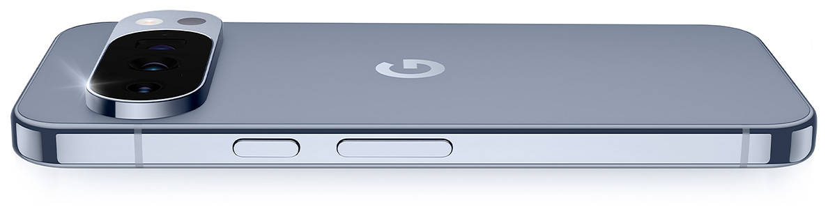 Pixel 10 Pro in Moonstone, lying flat