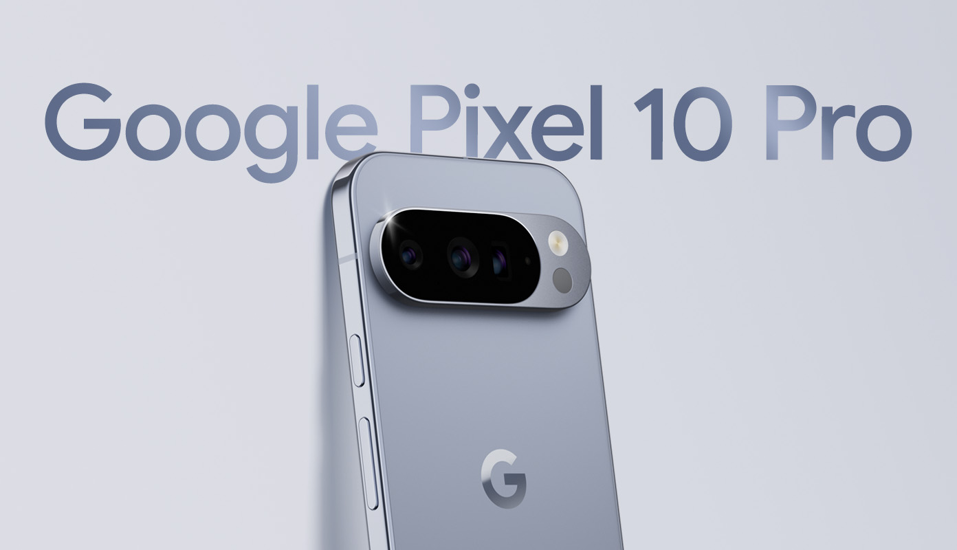Google Pixel 10 Pro in Moonstone leaning against a wall