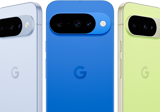 Image shows Pixel 10 in 3 colourways 