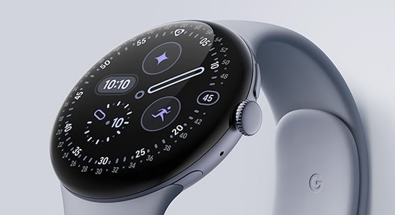 Google Pixel Watch 4 with a moonstone Watch Band