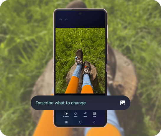 An image of the Galaxy Z Flip8's Photo Assist feature in use