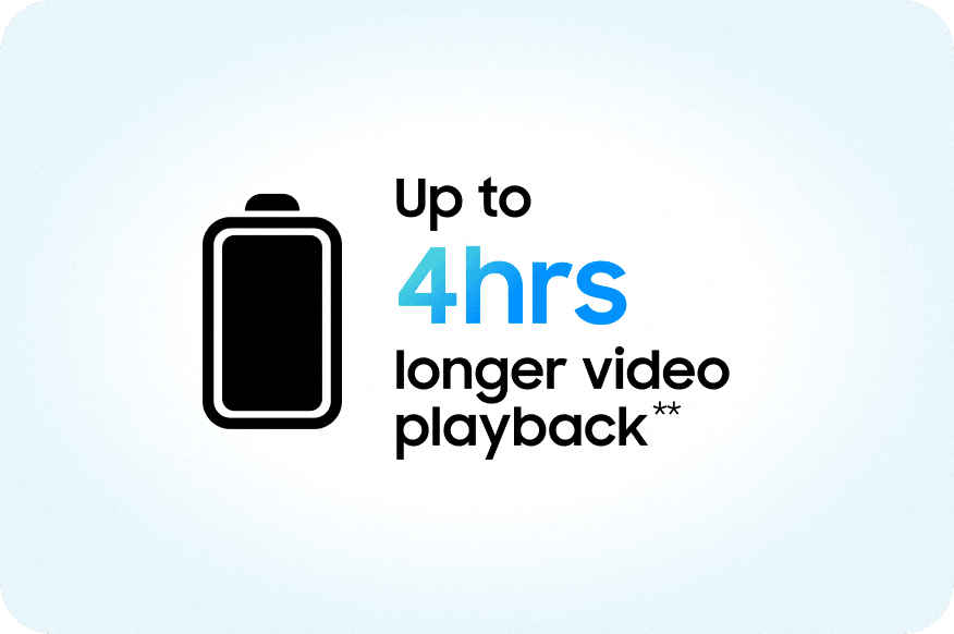 up to 4hrs longer video playback